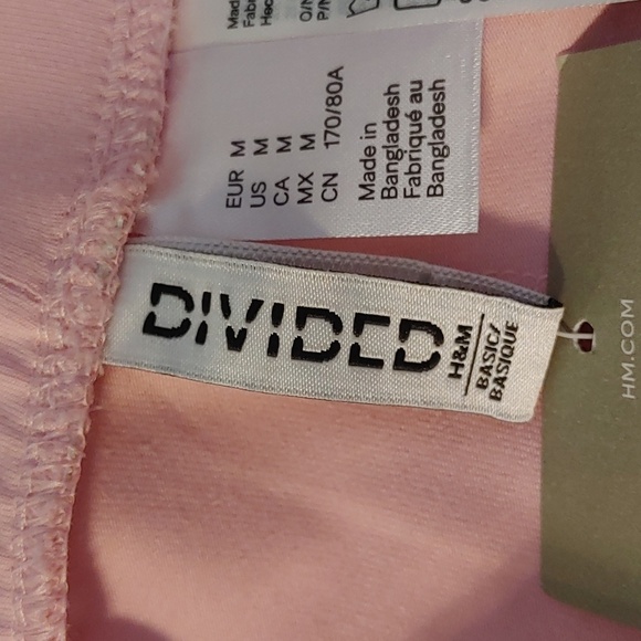 NWT Women's H&M Cotton Blend Pink Biker Shorts Medium - Picture 5 of 9